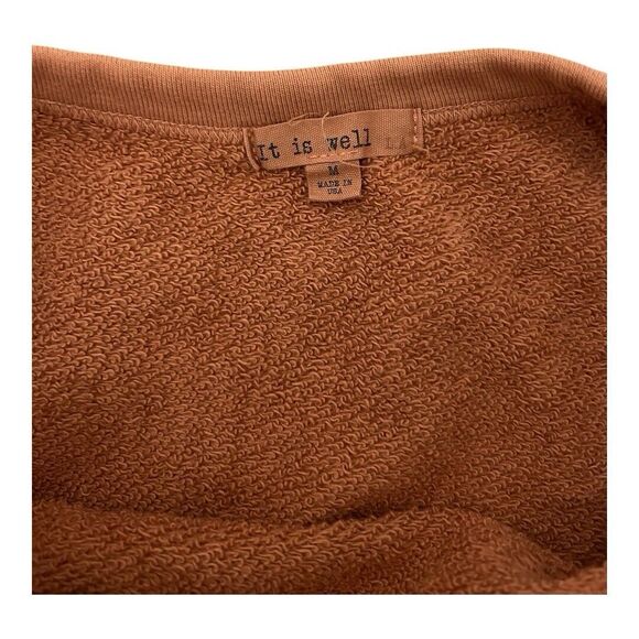 It Is Well LA Size Medium Crewneck Cotton Pullover Sweater Shirt Long Sleeve - Picture 7 of 8